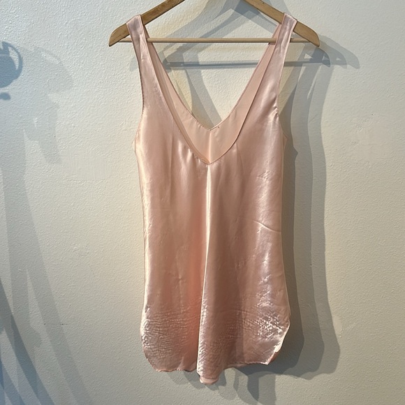 Pink Satin Chemise with Lace Trim - Picture 5 of 5